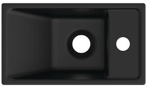 Lavoar suspendat negru mat 37 cm, dreptunghiular, orificiu baterie dreapta, Ideal Standard Tempo Negru mat