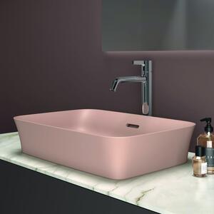 Lavoar pe blat roz lucios 55 cm, dreptunghiular, cu preaplin, Ideal Standard Ipalyss Roz lucios