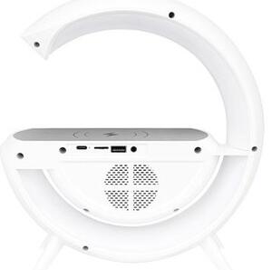 Lampa de birou LED RGB 5W, incarcare wireless Qi, difuzor Bluetooth 235 mm, ceas, functie alarma, 420 lm, baterie 3.7V 800mAh