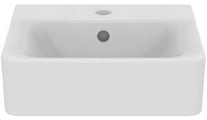 Lavoar suspendat alb 40 cm, dreptunghiular, orificiu baterie si preaplin, Ideal Standard Connect Cube 400x360 mm