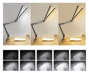 Lampa de birou dubla, 168 LED-uri, lumina 3200K-6000K, intensitate ajustabila, brat reglabil, 24W, 2200 lm