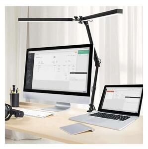 Lampa de birou dubla, 168 LED-uri, lumina 3200K-6000K, intensitate ajustabila, brat reglabil, 24W, 2200 lm
