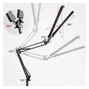 Lampa de birou dubla, 168 LED-uri, lumina 3200K-6000K, intensitate ajustabila, brat reglabil, 24W, 2200 lm