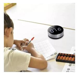 Cronometru electronic de bucatarie, afisaj LED, control volum, magnet, negru