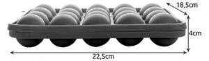 Matrita din silicon pentru produse de cofetarie, 20 de orificii, 22.5x18.5x4 cm, gri