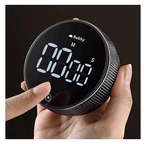 Cronometru electronic de bucatarie, afisaj LED, control volum, magnet, negru