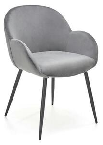Scaun K480, gri/negru, stofa catifelata/metal, 59x59x79 cm