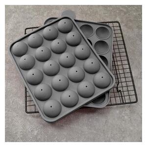 Matrita din silicon pentru produse de cofetarie, 20 de orificii, 22.5x18.5x4 cm, gri
