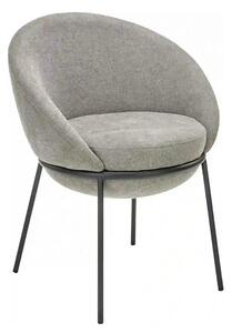 Scaun tapitat dining K482, gri/negru, stofa clasica/metal, 61x59x78 cm