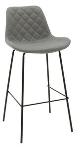 Scaun bar Faith piele ecologica PU antichizat antracit si metal negru 50x54x104 cm