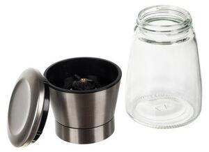 Set 2 rasnite de mana pentru sare si piper, 190 ml, reglabile, metal, sticla