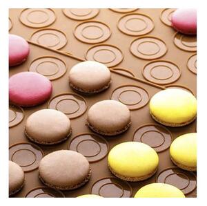 Forma din silicon pentru macaroons, 2 dimensiuni, 48 orificii, 38,5 x 28,5 x 0,3 cm, maro