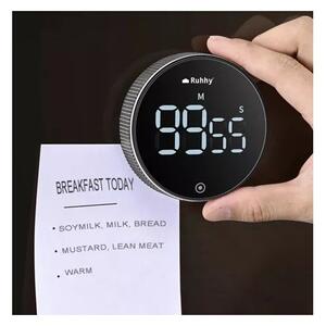 Cronometru electronic de bucatarie, afisaj LED, control volum, magnet, negru