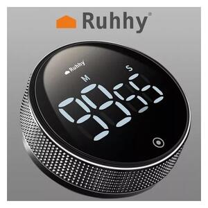 Cronometru electronic de bucatarie, afisaj LED, control volum, magnet, negru