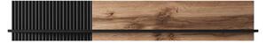 Polita RANDOM, stejar wotan/negru, PAL, 150x20x25 cm