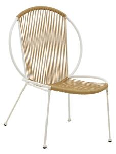 Scaun Dapper metal alb si pe natural 64.5x74.5x76 cm