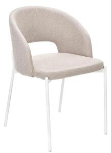 Scaun K486, bej/alb, stofa clasica/metal, 51x57x77 cm