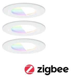 Paulmann Spot LED încastrat Nova Coin Smart alb RGBW, set de 3 bucăți, 7,8 cm, reglabil, Alb, Camera de zi / sufragerie, Aluminiu, Modern, Plafon încastrat