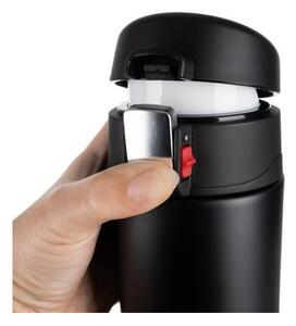 Termos pentru bauturi calde, 440 ml, baza antiderapanta, deschidere automata, blocare, negru