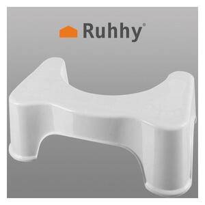 Scaun pentru toaleta, picioare cauciucate, 42 x 17 x 26 cm, alb