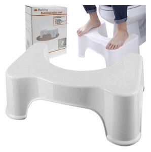 Scaun pentru toaleta, picioare cauciucate, 42 x 17 x 26 cm, alb