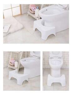 Scaun pentru toaleta, picioare cauciucate, 42 x 17 x 26 cm, alb