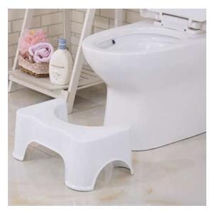 Scaun pentru toaleta, picioare cauciucate, 42 x 17 x 26 cm, alb