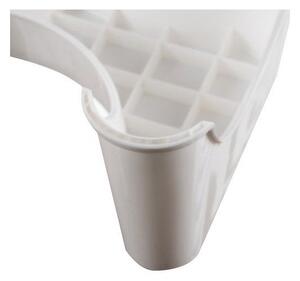 Scaun pentru toaleta, picioare cauciucate, 42 x 17 x 26 cm, alb