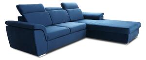 Canapea de colț cu funcție de dormit Milanos Mini dreapta - Albastru marin Monolith 77