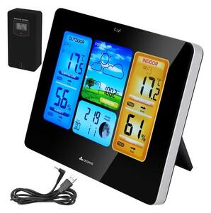 Statie meteo wireless, ceas, indicator umiditate, presiune, raza actiune 60 m, display LCD