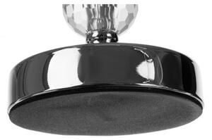 Set 3 sfesnice lumanari, stil glamour, inaltimi diferite, cristale decorative, baza 12 cm