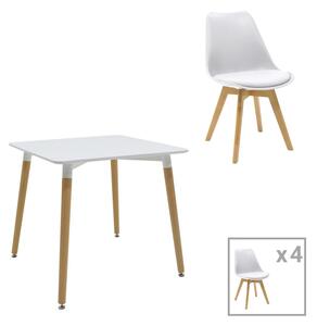 Set de 3 buc mobilier de bucatarie Deli pentru studenti alb 80x80x76 cm