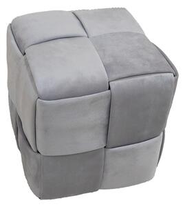 Taburet Jisko catifea gri 38x38x40 cm