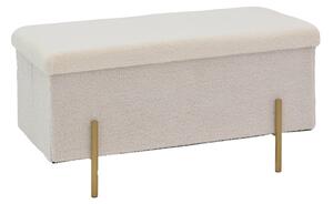 Taburet Ziwel cu capac teddy alb auriu 80x40x40 cm