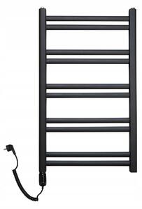 Regnis Retro, element electric de încălzire 540x1280 mm, 600W, negru mat, RETRO1280/540/D500/BLACK/ELE