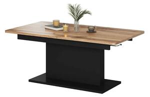 Masa extensibila BUSETTI, wotan/negru mat, PAL, 126/167x70x56/74 cm