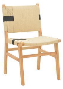 Scaun Julien din lemn de cauciuc si tapiterie din sfoara in culoare naturala-negru 61x54x85 cm