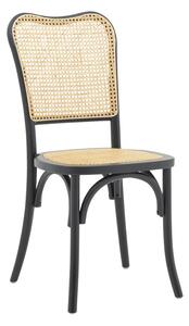 Scaun Zozele ratan natural pe lemn negru 45x51x88 cm