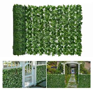 Gard verde artificial cu frunze, 300 x 100 cm