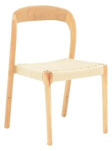Scaun Tavrine din lemn de cauciuc si iuta culoare naturala 47x59x78 cm