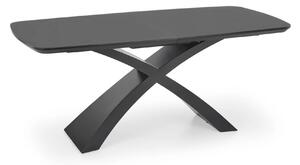 Masa extensibila SILVESTRO, gri inchis/negru, 180/220x89x75 cm