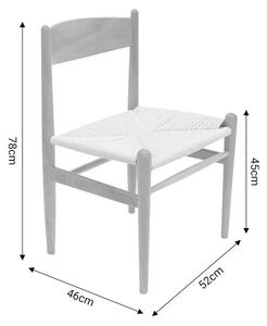 Scaun Conan din lemn de fag cu sezut din sfoara naturala 52x46x78 cm
