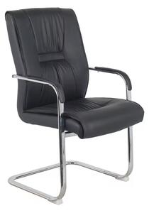 Scaun Nioze stivuibil piele ecologica PU negru picioare cromate 57x50x95 cm
