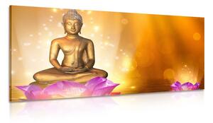 Tablou statuie Buddha pe o floare de lotus