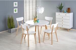 Masa extensibila RUBEN, alb/stejar, 102/142x102x73 cm