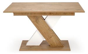 Masa extensibila XARELTO, stejar/alb, PAL/furnir, 130/175x85x76 cm