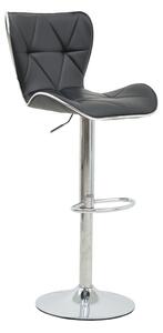 Scaun bar Jorine inaltime ajustabila negru piele ecologica PU si baza cromata 53x44x114 cm