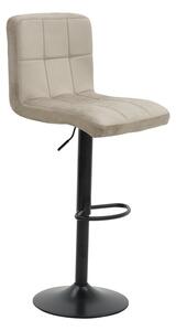 Scaun bar Remina inaltime ajustabila catifea bej baza negru mat 44x44x112 cm