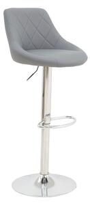Scaun bar Boronez inaltime ajustabila piele ecologica PU gri si baza cromata 47x49x112 cm