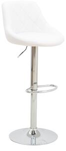 Scaun bar Boronez inaltime ajustabila piele ecologica PU alb baza cromata 47x49x112 cm